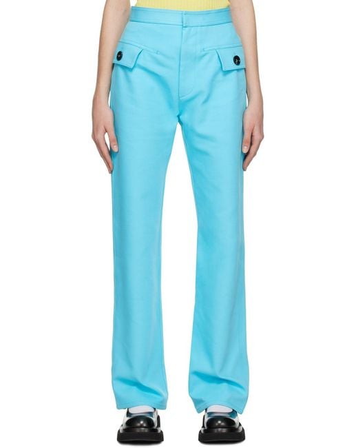 Bottega Veneta Blue Straight Leg Trousers