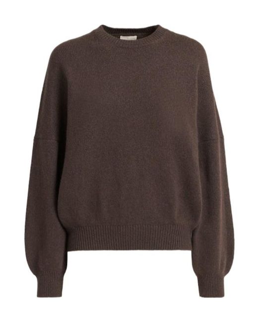 Khaite Brown Margaux Cashmere Crewneck Sweater