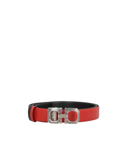 Ferragamo White Gancini Belt Buckle Double-Sided Belt