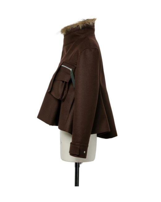 Sacai Brown Melton Jacket