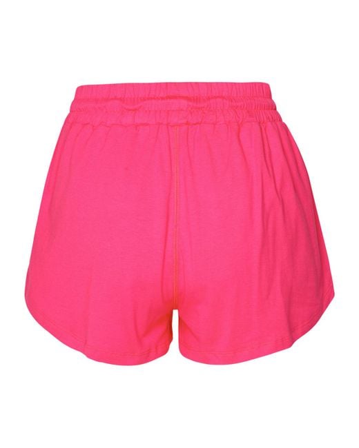 MSGM Pink Logo Embroidered Drawstring Shorts