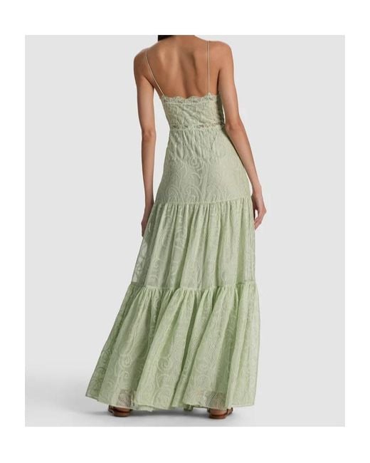 Alice + Olivia Green Nicky Tiered Maxi Dress