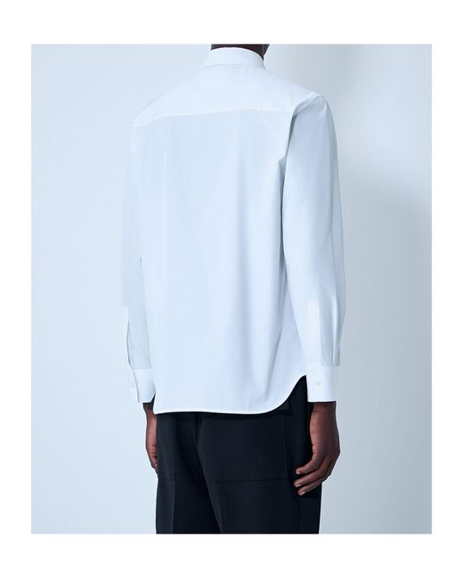 Jil Sander Blue Concealed Button Shirt for men