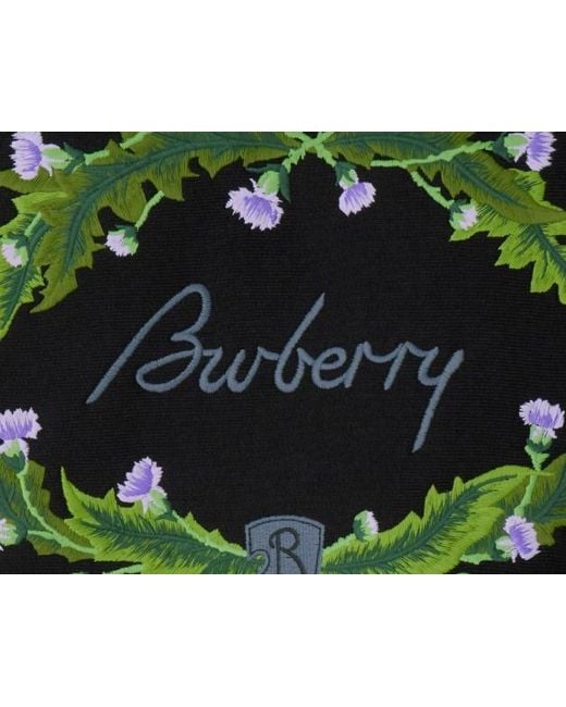 Burberry Black Logo Embroidered Zip-Up Hoodie