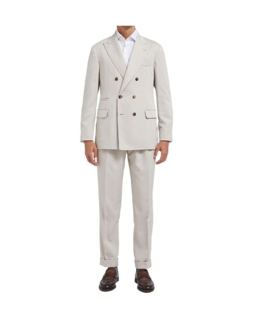 Brunello Cucinelli Gray Long-Sleeved Lapel Suit for men