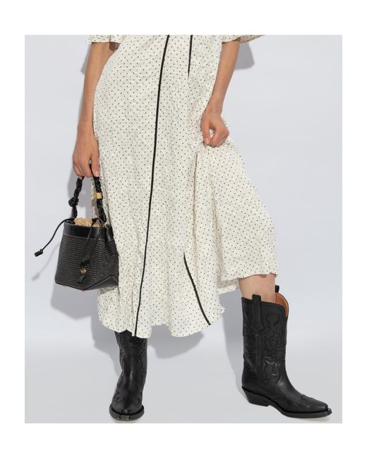 Ganni Black Cowboy Boots With A Pattern