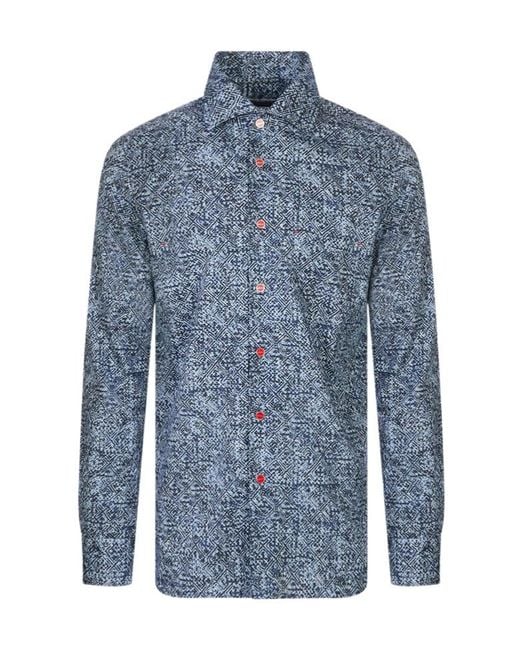 Kiton Blue Long-Sleeved Shirt for men