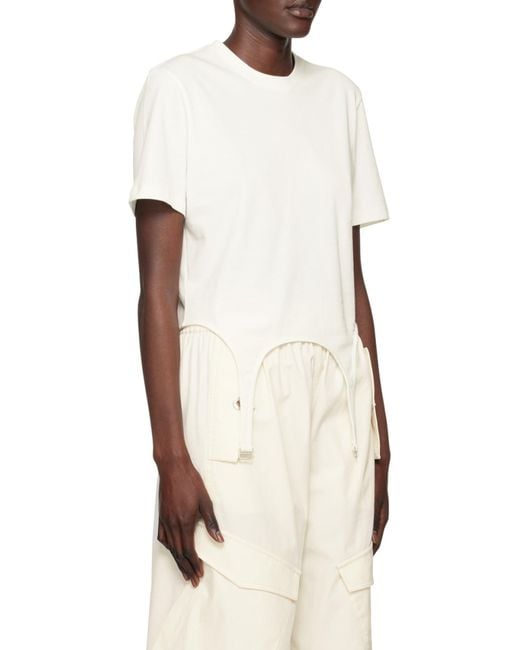 Dion Lee White Organic Cotton Garter T-Shirt for men