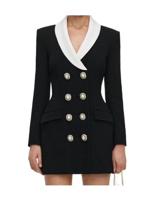 Self-Portrait Black Tailored Blazer Mini Dress