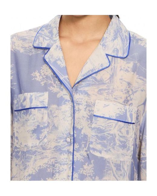 Off-White c/o Virgil Abloh Blue City Nature Habutai Pajama Shirt