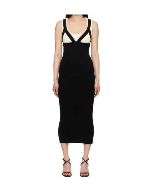 Jean Paul Gaultier Black Ribbed Knit Sleeveless Dress