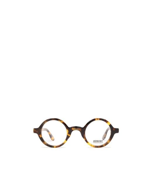Moscot White Round-Frame Tortoiseshell-Effect Sunglasses