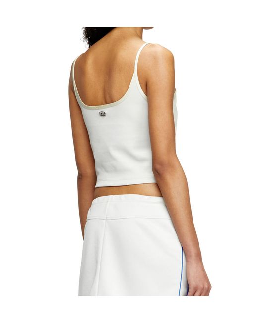 DIESEL White T-Ruth Knitted Satin Tank Top