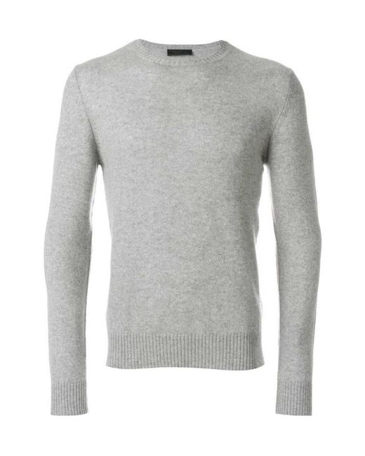 Prada Gray Cashmere Sweater for men