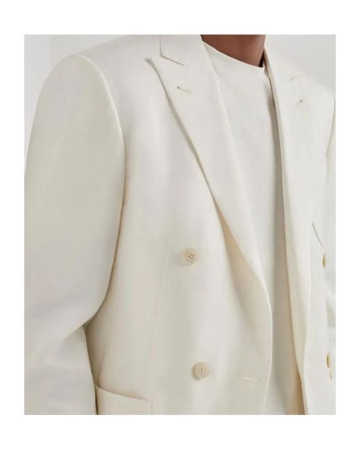 Canali White Double Breasted Jacket for men
