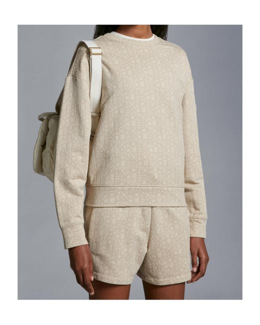 Moncler Natural Monogram Jacquard Oversized Sweatshirt