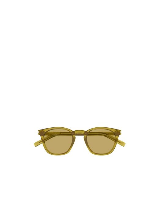 Saint Laurent Yellow Eyewear Sl 28 Rectangular Sunglasses for men