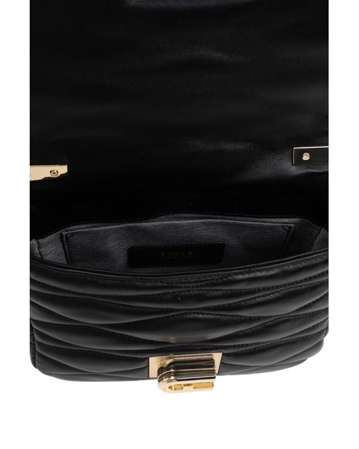 Furla Black 1927 Quilted Small Shoulder Bag