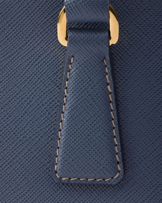 Prada Blue Galleria Medium Saffiano Leather Bag