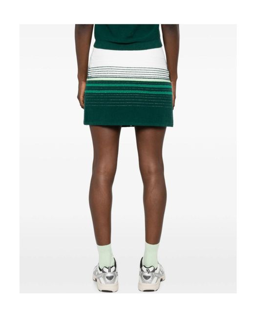 Casablanca Green Striped Wrap Mini Skirt