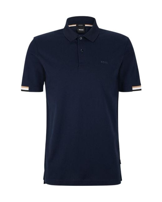 Boss Blue Boss Rubberized Logo Regular-Fit Polo Shirt for men