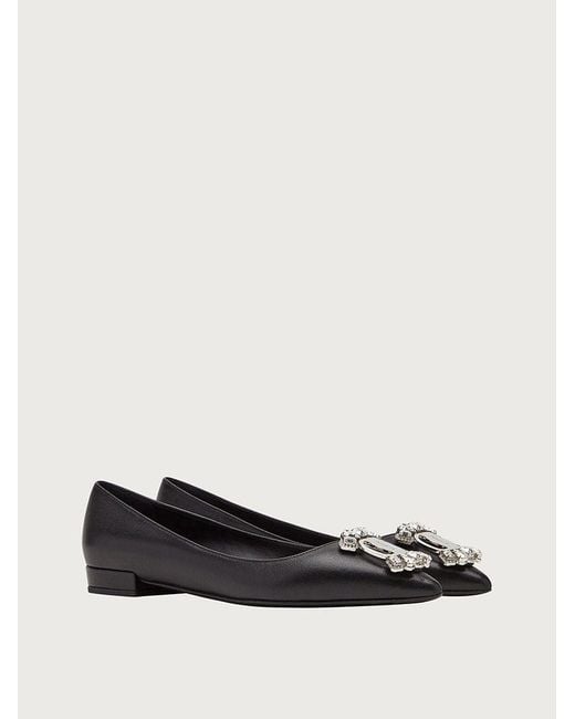Ferragamo Brown Logo Flats