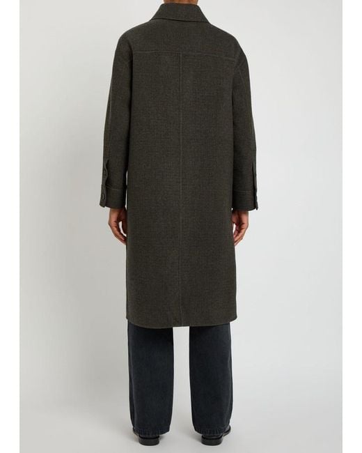 Loewe Black Anagram Houndstooth Wool And Silk-Blend Coat for men