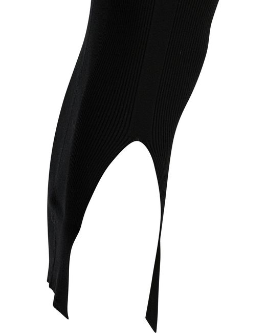 Rick Owens Black Ribbed Skirt