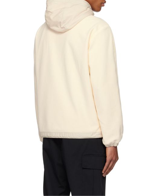 Moncler White Reversible Fleece Zip-Up Hoodie for men
