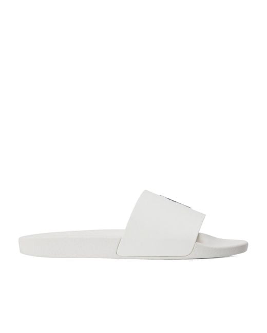 Polo Ralph Lauren White Plain Pool Slides for men