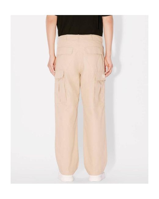 KENZO Natural Cargo Workwear Pants for men