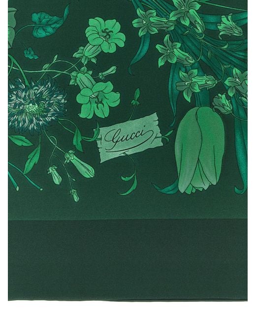 Gucci Green Pattern Scarf