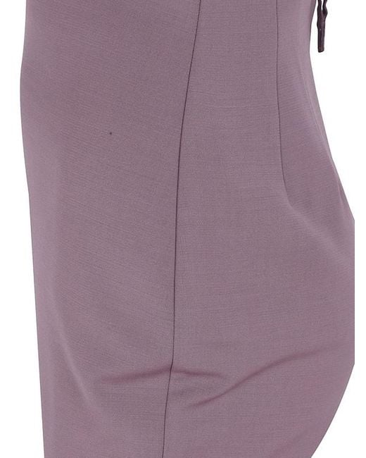 Rick Owens Purple Zipped Raw-Hem Maxi Skirt