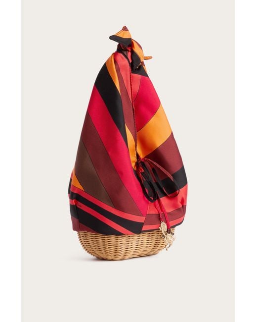 Emilio Pucci Red Pucci Printed Twill Bucket Bag