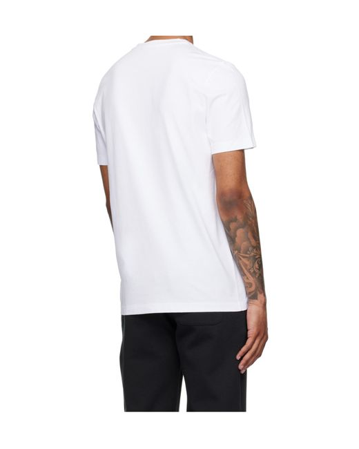 Moncler White Flocked Logo T-Shirt for men