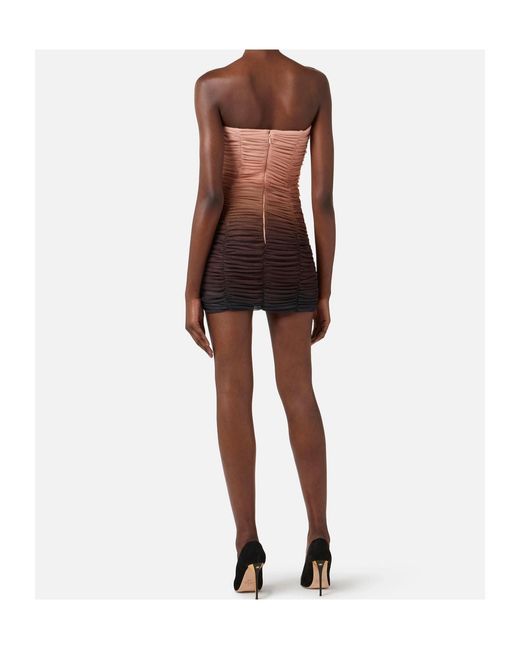 Elisabetta Franchi Brown Tulle Mini Dress