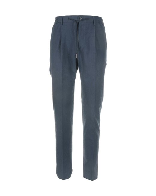 Tagliatore Blue Drawstring Pants for men