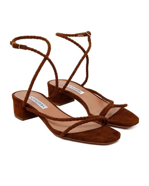 Aquazzura Brown Luca Strap Sandals