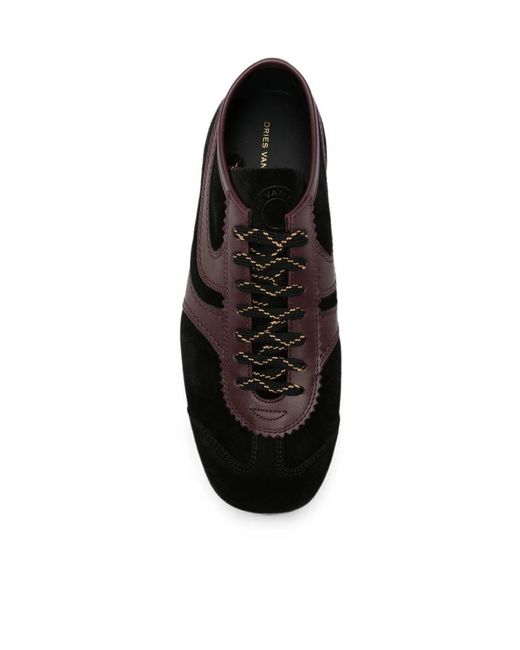 Dries Van Noten Black Lace-Up Sneakers for men