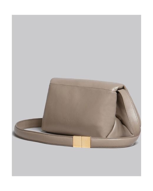 Marni Gray Prisma Padded Small Shoulder Bag