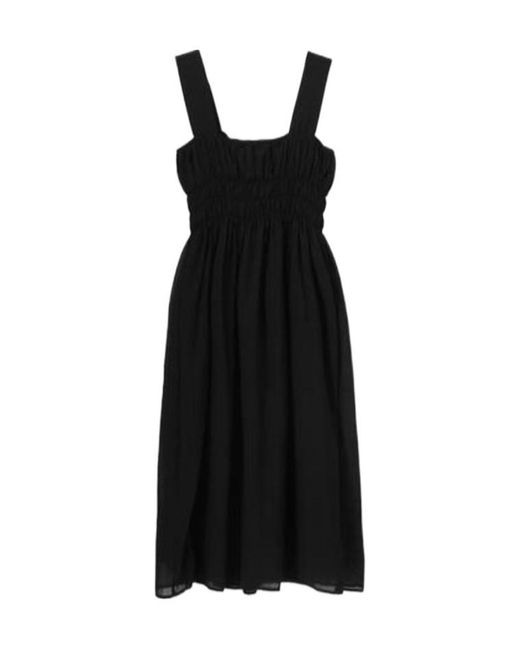 Burberry Black Delilah Cotton Midi Dress