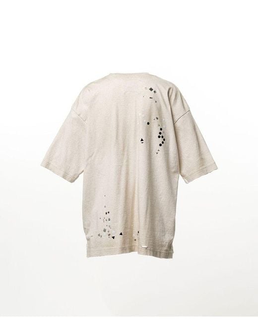 Maison Mihara Yasuhiro White Embellished Sticker T-Shirt for men
