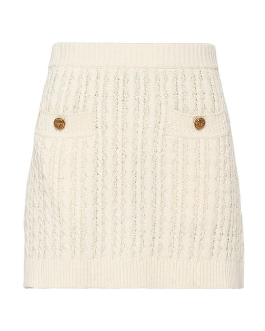 Prada Natural Knitted Mini Skirt