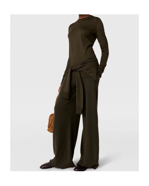 Stella McCartney Green Knit Straight-Leg Trousers