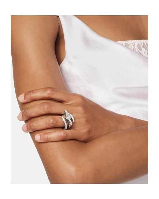 Versace White Embellished Ring