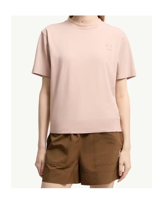 Moncler Pink Grenoble 3 Packs Logo Patch Crewneck T-Shirt