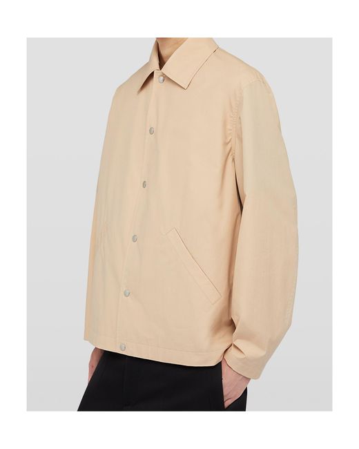 Jil Sander Natural Logo Printed Button-Up Jacket for men