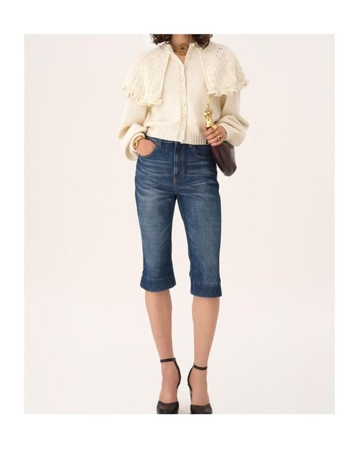 Chloé Blue Chloé High-Rise Capri Jeans