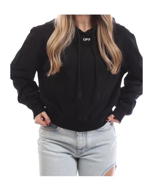 Off-White c/o Virgil Abloh Black Off Stamp Cropped Hoodie