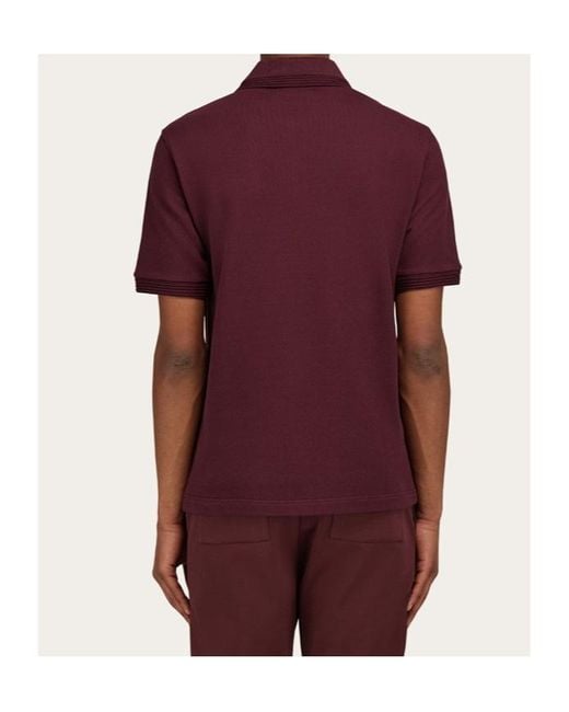 Ferragamo Red Short-Sleeved Polo Shirt for men